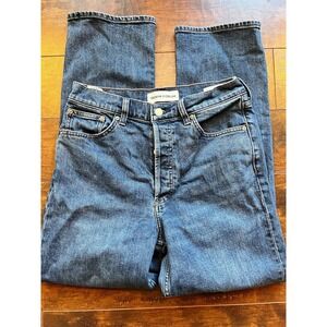 Denim Forum Aritzia The Arlo High Rise Straight Button Fly Jeans Size 29x28L